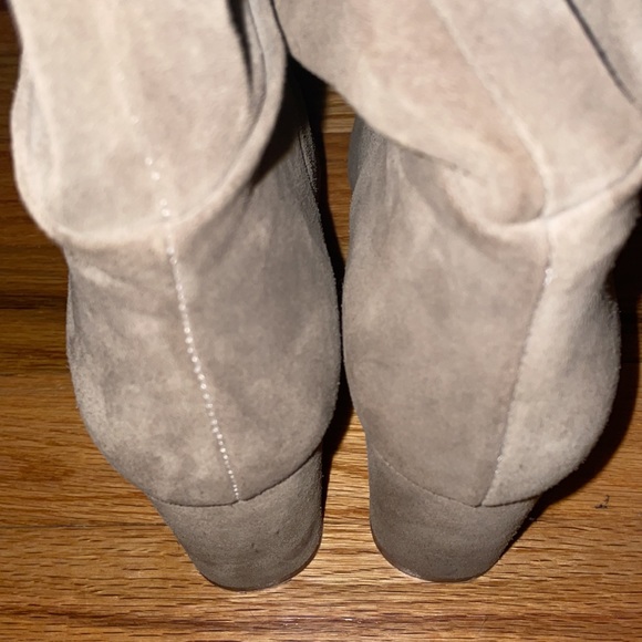 Zara (EUC) faux leather suede taupe heeled boots for women. Size EUR. 40/US 9. - Picture 5 of 6